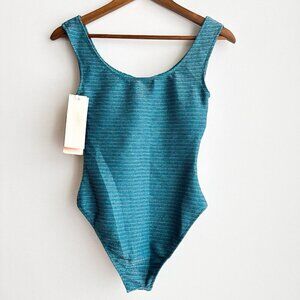 Gottex Teal Lurex Sparkly Detail Classic One Piece Swimsuit 8